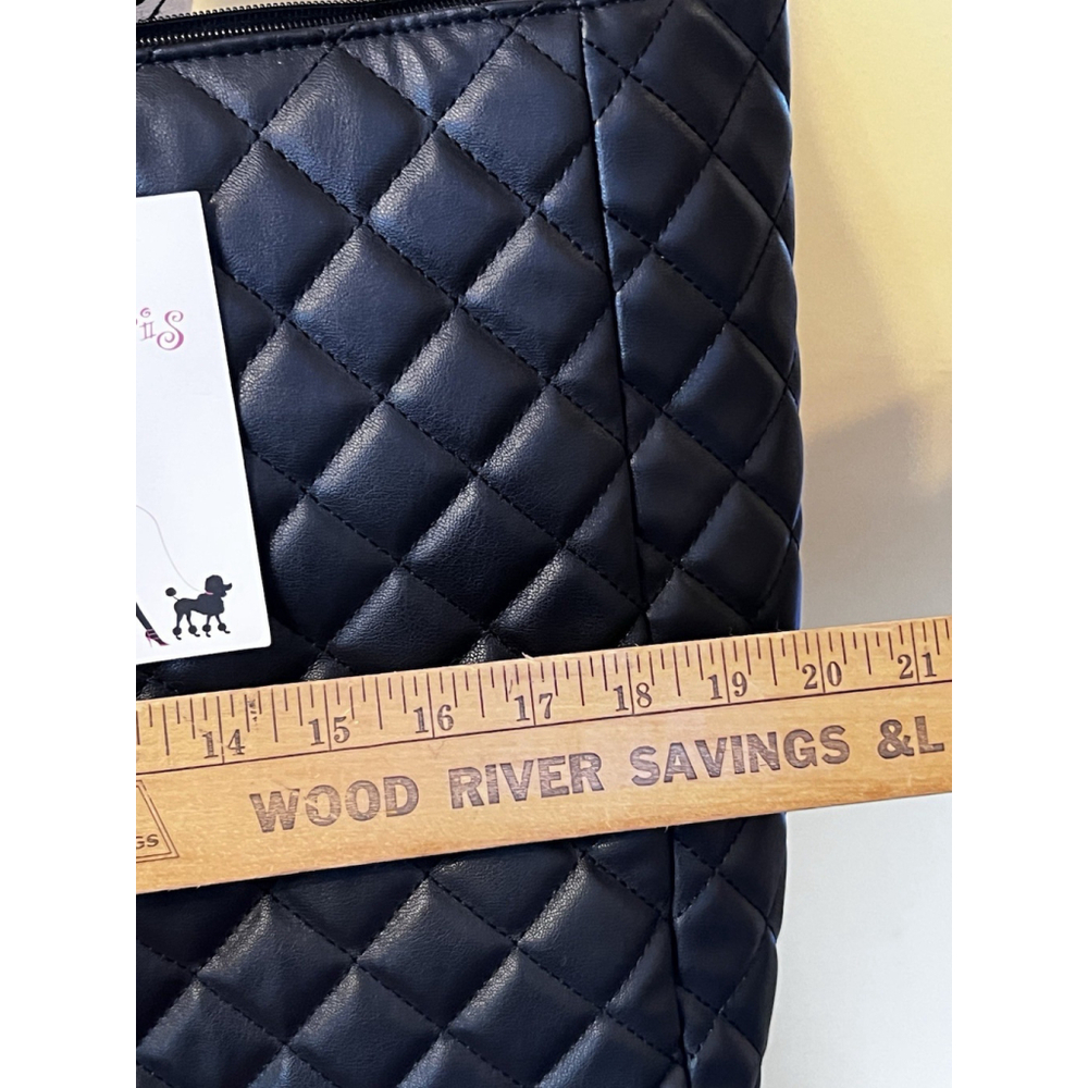 Gilda Paris NWT Black Quilted "G" Logo Quilted Tote MSRP $199 - Picture 12 of 14